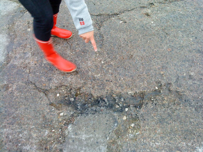 Lidt bagdæk på jorden