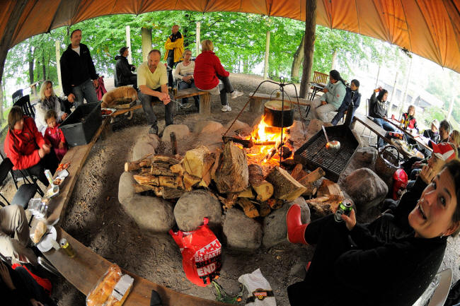 Hygge med kreb og b�l