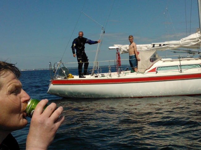En Havbasse i sejlbåd